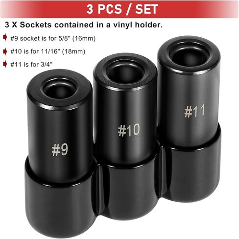 3 قطعة 70940 الحنفية مجموعة مقابس 1/2 "محرك ل كسور MCTI القياسية الصنبور 5/8" ، 11/16 "، 3/4" حجم الحنفية الكبيرة ، استبدال #70940 in Kuwait