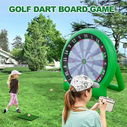 Giant Dart Board Inflatable 6 ft with Air Pump, Outdoor and Indoor Soccer Sport Kick Dartboard for Kids and Adults, Waterproof Dartboard Yard Game with 20 Golf Balls, 4 Sticky Balls, 2 Soccers in Saudi Arabia