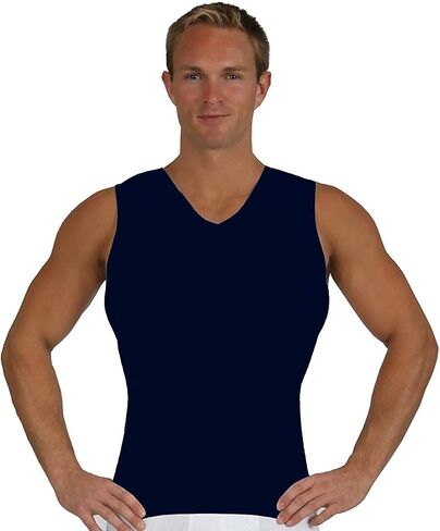 Insta Slim Mens Compression Sleeveless V Neck Muscle Shirt- Slimming Body Shaper Undershirt in Kuwait