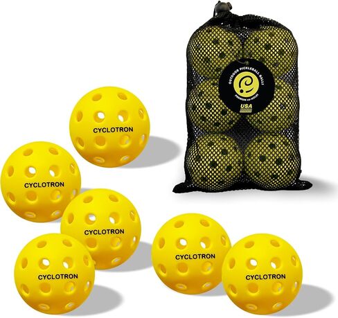6-Pack Premium Pickleball Balls, 40 Holes Outdoor Pickle Balls with Bag, USAPA Approved Pickle Ball for Tournament Play Advanced Aerodynamics in Saudi Arabia