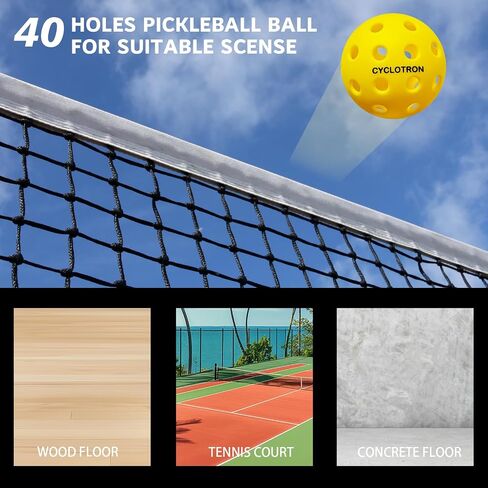 6-Pack Premium Pickleball Balls, 40 Holes Outdoor Pickle Balls with Bag, USAPA Approved Pickle Ball for Tournament Play Advanced Aerodynamics in Saudi Arabia