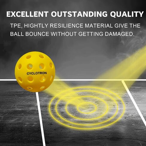 6-Pack Premium Pickleball Balls, 40 Holes Outdoor Pickle Balls with Bag, USAPA Approved Pickle Ball for Tournament Play Advanced Aerodynamics in Saudi Arabia