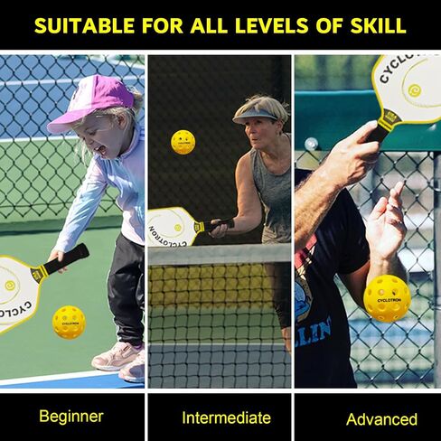 6-Pack Premium Pickleball Balls, 40 Holes Outdoor Pickle Balls with Bag, USAPA Approved Pickle Ball for Tournament Play Advanced Aerodynamics in Saudi Arabia