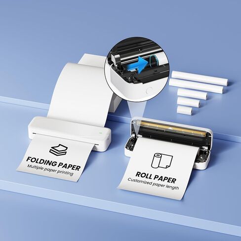 Portable Printer Wireless for Travel, Bluetooth Thermal Printer Support 8.5" X 11" US Letter & A4 Thermal Paper, Compatible with iOS, Android & Laptop for Office School Car (Black) in Saudi Arabia