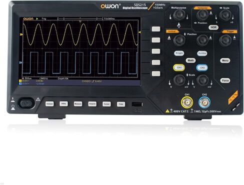 SDS220S OWON Oscilloscope 200MHz Bandwidth 2+1 Channel 3 in 1 Functions with 25MHz Waveform Generator Digital Multimeter 7" LCD Display 1GS/s Sample Rate in Kuwait