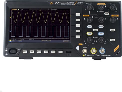 SDS220S OWON Oscilloscope 200MHz Bandwidth 2+1 Channel 3 in 1 Functions with 25MHz Waveform Generator Digital Multimeter 7" LCD Display 1GS/s Sample Rate in Kuwait