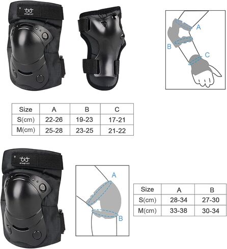 Knee Pads Elbow Pads with Wrist Guards Protective Gear Set for Kids Youth Adult Skateboard Sports Skateboarding Roller Skating Bicycling 6 in 1 in Saudi Arabia