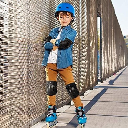 Knee Pads Elbow Pads with Wrist Guards Protective Gear Set for Kids Youth Adult Skateboard Sports Skateboarding Roller Skating Bicycling 6 in 1 in Saudi Arabia