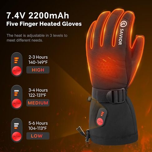قفازات منقذة للحرارة للرجال والنساء، قفازات دافئة دافئة، قفازات بطارية قابلة لإعادة الشحن، قفازات ساخنة للتزلج في الشتاء، والتخييم، والمشي لمسافات طويلة، والتهاب المفاصل (S81B، XS-1) in Kuwait