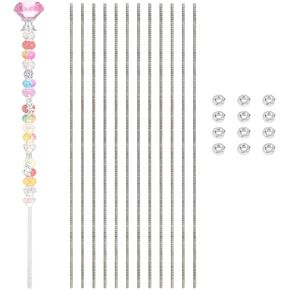 24pcs 8/32 Inch 4mm Threaded Rods with Hex Nuts, 12 Pcs M4 Screw 304 Stainless Steel Fully Rod Threaded and 12 Pcs Hex Nuts, 12 Inch Thread Rods & Studs for Fairy Wand Beaded Garden Stakes
