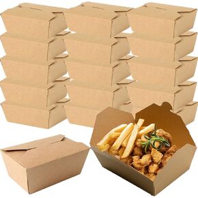 60Pack Chinese Take Out Food Containers 30oz, Paper To-Go Boxes for Food, Microwaveable Take Away Cardboard Lunch Box Party Favor Box for Leftovers, Stackable Food Box for Restaurants