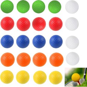 24 Pack Foam Practice Golf Balls, Soft Golf Balls for Golf Party Decorations, Realistic Feel and Limited Flight Training Balls for Indoor or Outdoor(6 Colors)