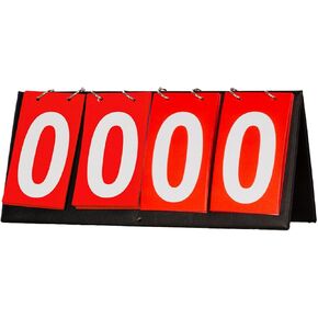 Tabletop Scoreboard Large Numbers 4 Digit Score Flipper Sports Scoreboard Score Keeper for Badminton Sports Competition