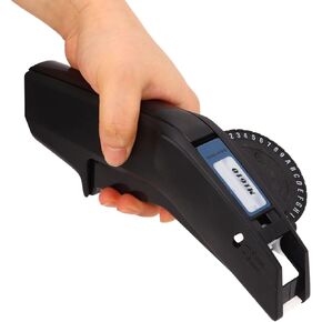 Embossing Label Maker, Clear Number Letter Mini Label Printer with Cutter No Ink Handheld Small Labeler Machine for 6mm to 9mm Tape for The Home and Office Organization(Red)