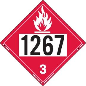 Labelmaster ZT2-1267 UN 1267 Flammable Liquid Hazmat Placard, Tagboard (Pack of 25)