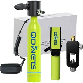 S3000 0.5L Mini Scuba Dive Tank, Marked Reusable Scuba Pony Bottle with 5-10 Minutes of Backup Air. Scuba Diving Tank Equipment, Mini Scuba Dive Cylinder & Scuba Diving Oxygen Tank.(Green)