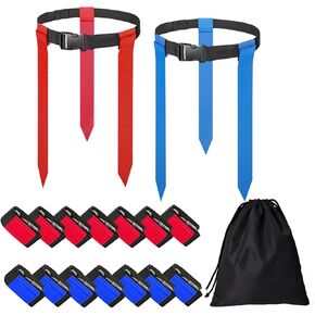 HikounFlag Football Belts，14 Players Flag Football Set for Adults Youth and Kids 14 Sets of Adjustable Flag Football Set with Flags,