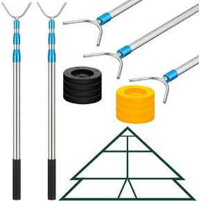 Blulu 2 Pcs Shuffleboard Cue Sticks Telescoping Shuffleboard Cue Extendable Range 33.46 Inches and 82.68 Inches Shuffleboard Accessories Shuffleboard Tournament for Indoor Outdoor Game