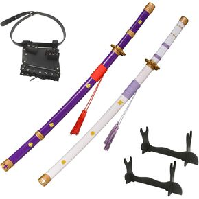 40" Roronoa Zoro 2 Piece Set,Yama Enma,with 2 Single Layers Display Stand Sword Belt,for Cosplay,Collection,Display,Performance