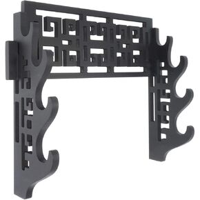 Eforlife 4 Tier Sword Holder Wall Mount Samurai Sword Display Stand Sword Bracket Hanger for Katana Wakizashi and Standard Swords (Classic)