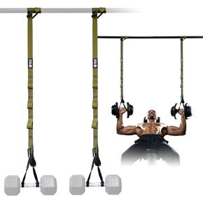 J Bryant Adjustable Dumbbell Spotter Straps for Barbell Rack Attachment Chest Bench Press Hanging Dumbbells Safety Hanger Straps