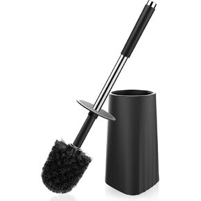 SetSail Toilet Brush, Compact Size Toilet Bowl Brush and Holder Toilet Brushes for Bathroom with 304 Stainless Steel Handle Toilet Cleaner Brush with Durable Scrubbing Bristles, Splash-Proof