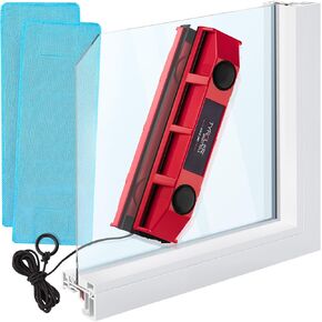 Tyroler Magnetic Window Cleaner | for Single-Glazed Windows 0.1"-0.3" ONLY | The Glider S-1 Glass Cleaner | 3M Anti-Fall Rope | Double-Sided Cleaning