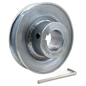 AB400-1 1/8 Single Groove Web Sheaves,4" OD 1 1/8 inch bore v Belt Pulley,Motor Pulley Carbon Steel for A B 5L 4L V-Belts