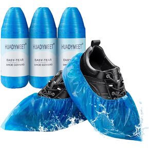 HUADYMEET Shoe Covers Disposable Non Slip For Indoors 200Pack(100 Pairs) Waterproof Shoes Protector Cover Durable Boot Booties Covers，Blue
