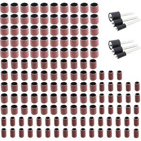 156PCS Sanding Drum Kit 150 Grit 1/2inch 3/8inch 1/4inch Drum Sand with Shank Mandrel Drill Rotary Tool Electric Grinding Accessory Tool Suitable for Electric Drill Grinding Machines Rotary Tool