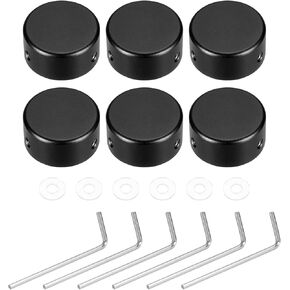 MECCANIXITY 6 Pcs Footswitch Toppers Guitar Pedal Button Caps Metal Footswitch Top Cover 3/8" for Guitar Effects Pedal Buttons, Gold, Red