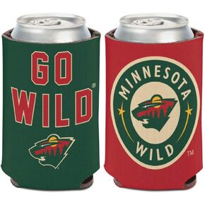 Fanatics NHL Minnesota Wild GO Can Cooler 1-Pack 12 oz. (Foldable, 2-Sided Design)