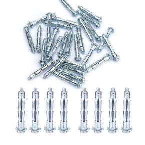 Hollow Wall Anchors 30PCS M5*65 Zinc Plated Steel Drywall Anchors Metal Molly Bolts for Drywall Plaster Tile, Picture Hangers Mirror Floating Shelves Wall Clock