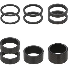 CyclingDeal Carbon Fiber Bike Bicycle Fork Steerer Headset Spacers 1-1/8" 10PCS Kit Set 2mm, 3mm, 5mm, 10mm, 15mm, 20mm