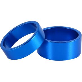 Keenso Blue Headset Spacer, 4 Pcs Aluminum Alloy Carbon Scooter Spacer 10mm Lightweight 1 Inch Stem Spacer for MTB Mountain Bike, Road Bike(Blue)