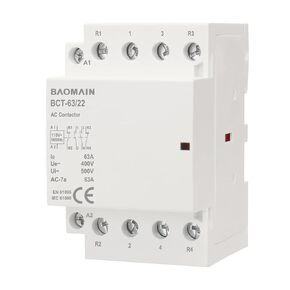 Baomain AC Contactor 63A 4 Pole 2 NO 2 NC Universal Circuit Control 35mm DIN Rail Mount CE Listed BCT-63/22 (AC 110V)