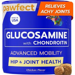 Pawfect Mobility - Glucosamine Treats for Dogs - Hip & Joint Health Supplement Chews w/Omega-3, Chondroitin, MSM - Made in USA - Joint Pain Relief - Hip & Joint Care - 120ct