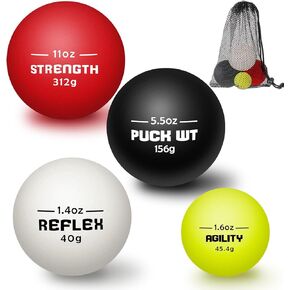 4 Pcs Stickhandling Balls Training Aid 4 Weights Stick Handling Trainer Balls Field Hockey Balls Hockey Training Equipment for Indoor Outdoor Practice, Enhance Skills, Speed, Reaction Times