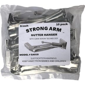 Quick Screw 5" 10 Pack Heavy Duty Hidden Rain Gutter Bracket Hook Hangers with Clip …
