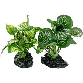Smoothedo-Pets Betta Aquarium Cave Decorations Fish Tank Decor Ornaments Artificial Silk Plants Betta Leaf pad Hammock (A-3pcs Set)