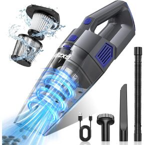 Handheld Vacuum Cordless, 15000PA Strong Suction Hand Held Vacuum Cleaner Rechargeable, Portable Car Vacuum with Multi-Nozzles & Washable Filter, Hand Vacuum for Home, Office, Car, Pets