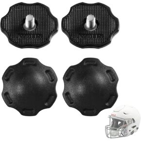 Football Helmet Thumb Screws,Replace for Riddell SpeedFlex Chinstrap Thumb Screws by FreeCat,Secure Youth Football Helmet Chin Straps to Prevent Head Injuries-Black,4 Pack