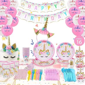Unicorn Party Decorations -172 Unicorn Party Supplies, Perfect Unicorn Birthday Party Supplies Set for Girls