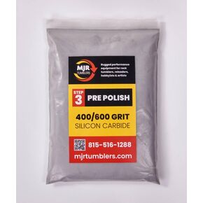 2lb of MJR Tumblers Premium 400/600 Pre-Polish Silicon Carbide Rock Polishing Grit for Step/Stage 3, MJR Tumblers is a Disabled and Veteran Owned Company Proudly Located in USA