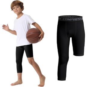 OEBLD Single Leg 3/4 Compression Tights, Unisex Sports Compression Pants, One Leg Basketball Leg Sleeves
