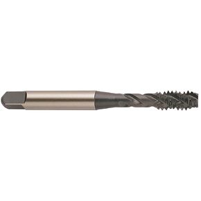 YG-1 F4 Series Vanadium Alloy HSS Spiral Flute Tap, Steam Oxide, Round Shank with Square End, Bottoming Chamfer, 5/8"-11 Thread Size, H3 Tolerance - F4643