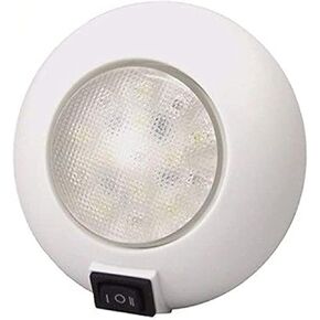 T-H Marine Easy Mount LED Dome Light with Switch - 12V Waterproof Dual Color LED Dome Light - Surface Mount for Boat & RV - 4 Inch Compact Design for Energy-Efficient Interior Lighting - Red/White