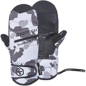 Snowboard Gloves with Wrist Guard, Men's, Women's, Mittens, Ski Gloves with Protector, Waterproof, 5 Finger Inner PU