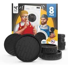 Silent Guys Anti Vibration Pads for Washing Machine - 8 Pack Washing Machine Anti Vibration Pads Vibration Isolation Pads Washing Machine Shock Absorb