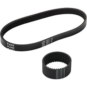 Drive Belt Kit Replacement for Earthwise Electric Snow Shovel SN70016 SN74014,Includes Large Auger Belt & Small Motor Toothed Drive Belt
